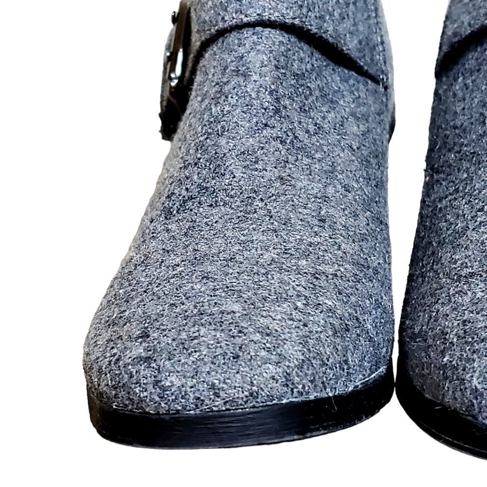 Muk Luks Womens Mae Booties Gray Size 6 Faux Fur Stacked Heel Buckle Accent - Picture 4 of 12